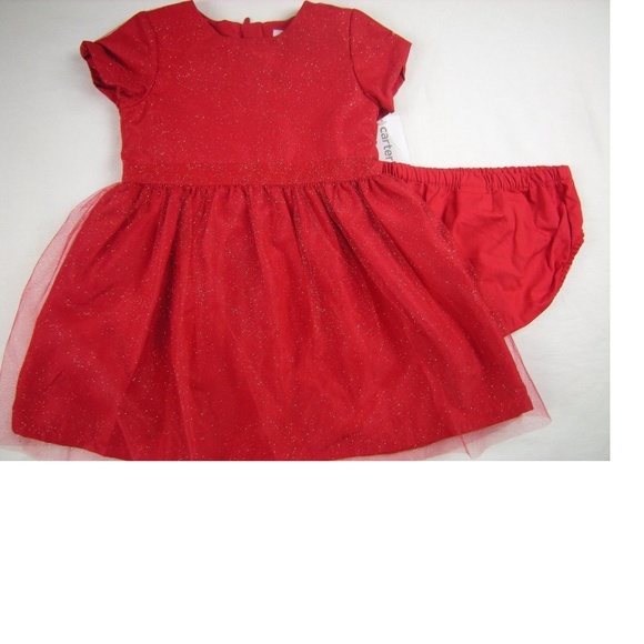 Red Tulle Sparkle Party Christmas Dress 24 Mo. - Picture 2 of 2